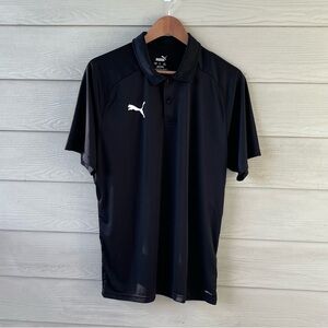 PUMA Men’s LIGA Sideline Polo Large Black (Officially Electric Blue Lemonade)